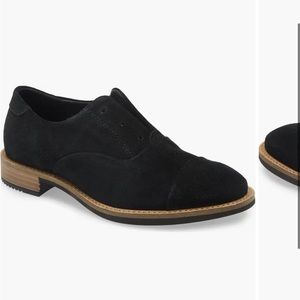 Ecco Sartorelle 25 Laceless EUC black suede Oxford size 36 US 5.5-6